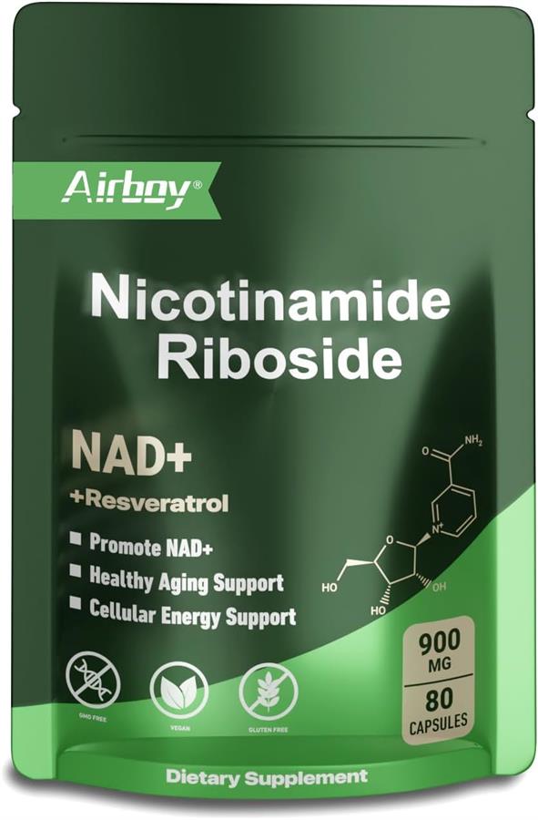 Airboy Nad+nicotinamida Ribósido Resveratrol 900 Mg Nmn X 80 cápsulas