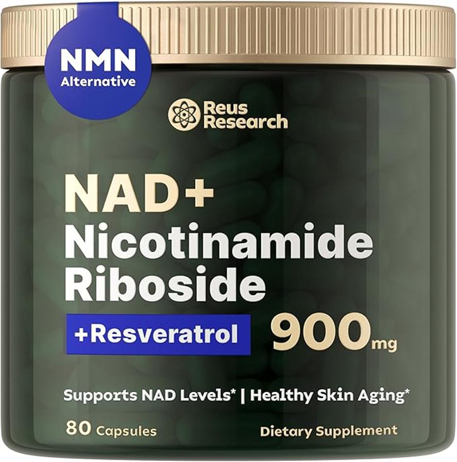 Nad+nicotinamide Nmn Riboside 900mg+resveratrol Reus Research x 80 cápsulas