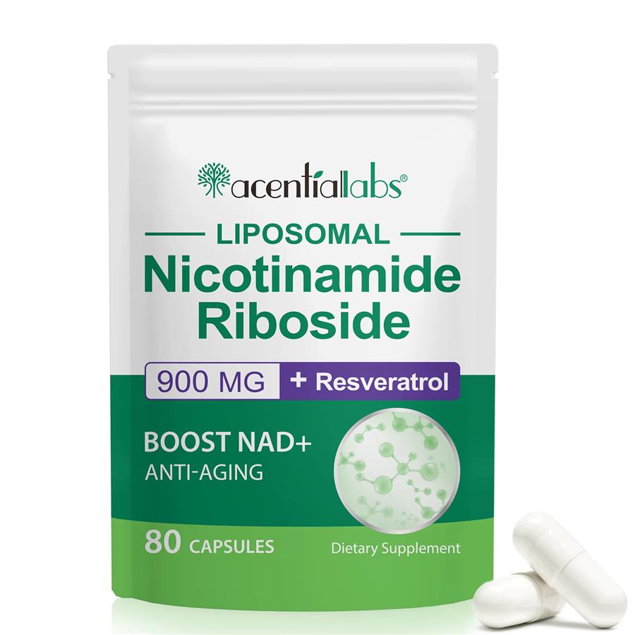 Suplemento Acentiallabs Nad Liposomal Riboside quercetina 900mg Resveratrol X 80 capsulas en sobre