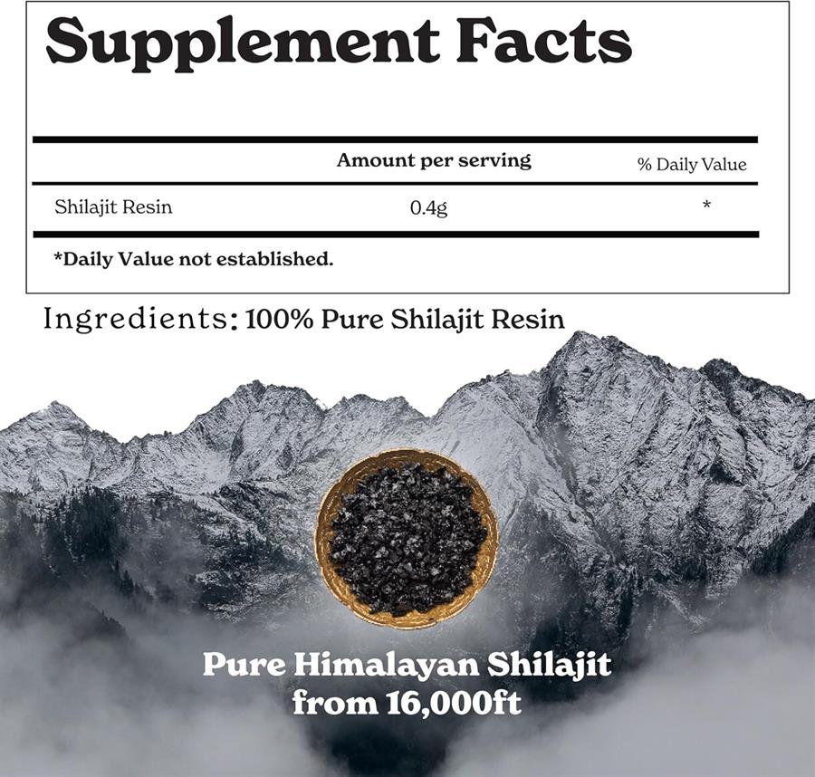 BetterAlt Resina Shilajit pura del Himalaya Alta potencia para hombres y mujeres 75 porciones