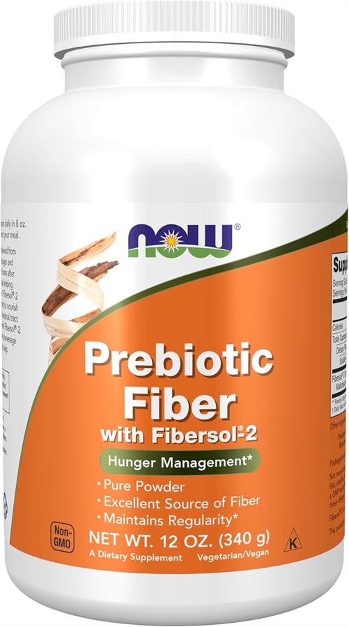 NOW fibra prebiótica con Fibersol-2, derivado de maíz sin OMG en polvo 340 gr