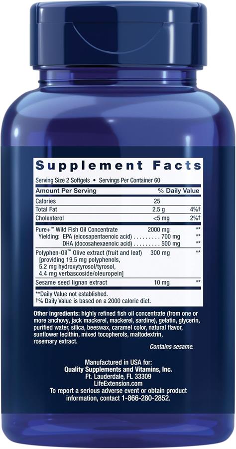 Omega 3 Súper Premium Pescado, Olivas Y Lignanos x 120 cápsulas