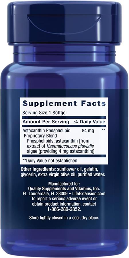 Life Extension Astaxantina con fosfolípidos 4 mg x 30 Softgel