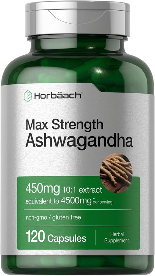 Ashwagandha 4500 Mg 120 Capsulas fuerza maxima libre de Gluten OMG