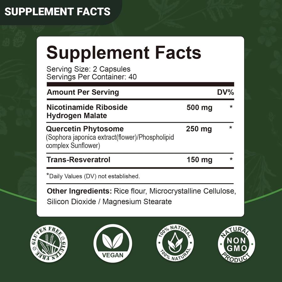 Airboy Nad+nicotinamida Ribósido Resveratrol 900 Mg Nmn X 80 cápsulas