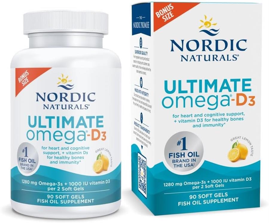 NORDIC NATURALS Ultimate Omega 3 + Vitamina D3 Capsulas Blandas X 90