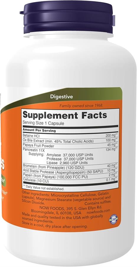 Now Foods Súper Enzimas 90 Cáps Probiótico Digestivo