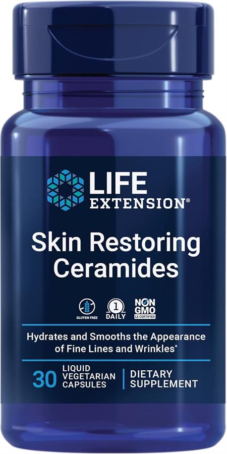 Life Extension, Ceramidas restauradoras de la piel x 30 cápsulas vegetales líquidas